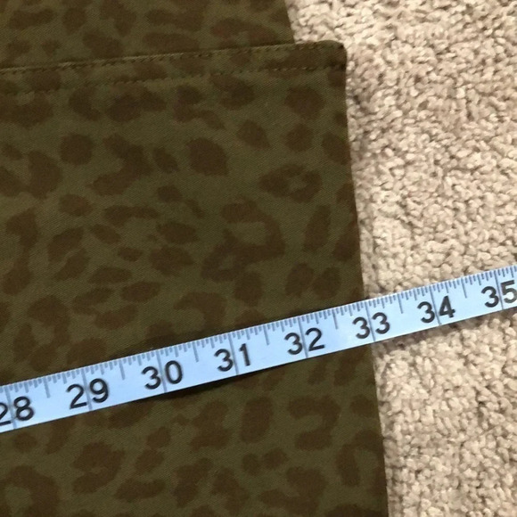 Zara Basic Glen Leopard Print Button Up Long Coat Green & Brown Size small - Picture 10 of 10